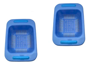 ILODA® 2x Haushaltssieb Gemüse/Obst Sieb ca. 39x27,5x11cm blau Waschbeckensieb - Bild 1 von 4