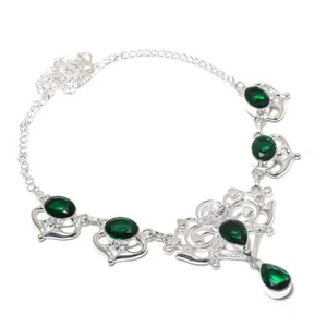 Chrome Diopside Gemstone Handmade 925 Sterling Silver Jewelry Necklace Sz 18" - Picture 1 of 1