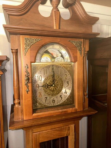 Vintage Emperor Chime Grandfather Clock-Weight Driven great condition Cover