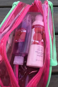 AVON Set of 2 Raspberry Lotion And Body Wash, Comes With Toiletry/makeup Bag - Picture 1 of 2