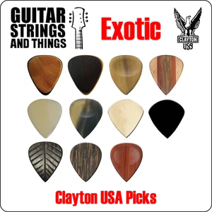 Plectrums de material natural exótico Clayton EE. UU. - Bolsas de 3 selecciones - Imagen 1 de 24