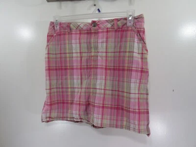 Pantalones Cortos Christopher Banks Talla 10 Rosa Cuadros Botón Cremallera Bolsillos Foto 1 de 4