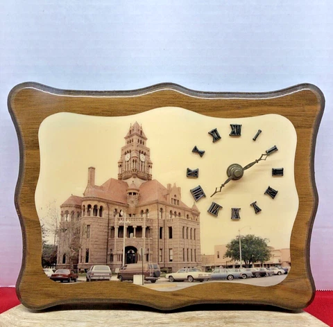VTG Wood Clock Wise County Courthouse Decatur Texas with Photograph 1979 Cover