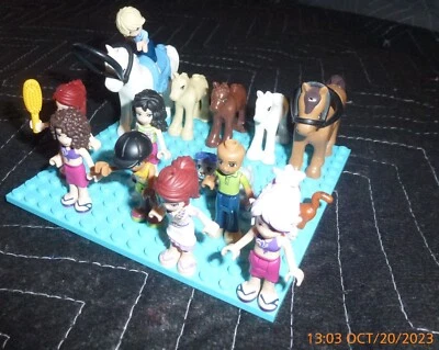 Lot Lego Friends - 7x minifigs, 2 horses, 3 ponies, 3 dogs, 330 Lego pieces - Image 1 of 4