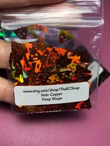 5G Holographic Copper Poop Shape nail acrylic gel craft US Seller - Picture 1 of 2