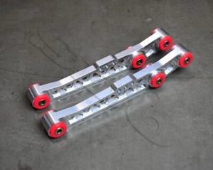 Polished Aluminum Red Busing Rear Control Arm FOR 1988-1995 HONDA CIVIC DEL SOL - Picture 1 of 2