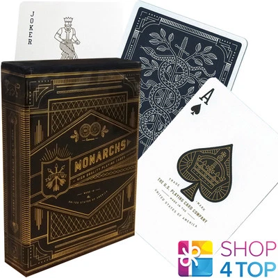 MONARCHS THEORY 11 SPIELKARTEN DECK BLAU GOLD MAGIE TRICKS VERPACKT USA NEU