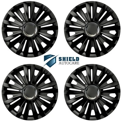 Wheel Trims 16" Hub Caps Royal RC Plastic Covers Set of 4 Black Fit R16 - Image 1 of 3