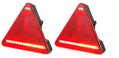 2X Reflex Triángulo Multifuncional Luces Traseras para Ford DAF Man Iveco Ejes - Imagen 1 de 4