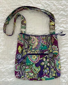 Vera Bradley Purse Women’s Retired Heather Purple Small Crossbody Floral - Picture 1 of 3