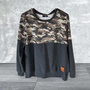 Ampersand Avenue Womens & Gray Camo Sweater Long Sleeve Crew Neck Size L - Picture 1 of 10