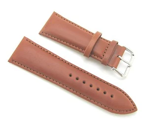 28 mm hochwertiges dickes Leder gepolstert dunkelbraun Uhrenarmband mit Federstegen - Bild 1 von 3