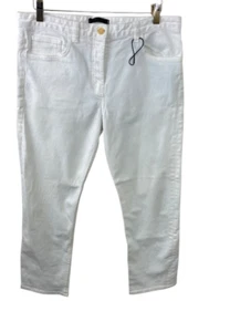 The Row White Crop Straight Leg Jeans Size 10 Quiet Luxury Stretch Coastal - Picture 1 of 3
