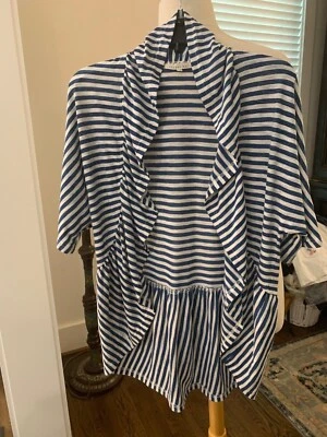 Copper Key Ladies Flowy Navy & White Striped Kimon Size Small NWOT - Image 1 of 4