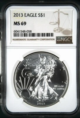 2013 American Silver Eagle $1 NGC MS69 - Image 1 of 2