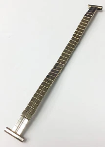 CORREA DE PULSERA ELÁSTICA DE ACERO INOXIDABLE DIPLOMÁTICO DE COLECCIÓN ENCHAPADA EN ORO 13MM - Imagen 1 de 10