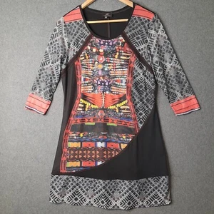 GABRIELLA FRATTINI Womens top blouse Size 10 colourful 3/4 sleeve stretchy soft - Picture 1 of 16