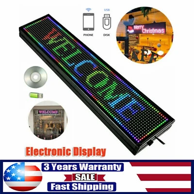 High Brightness Outdoor LED Sign Programmable Scrolling Message Display Board US - Image 1 of 4