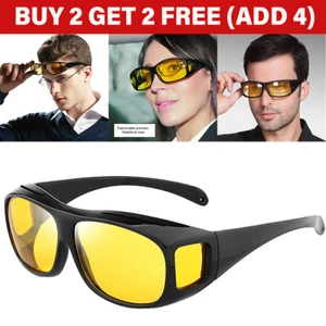 HD Anti Glare Vision Night Driving Glasses Polarized Yellow Lens Tinted Unisexs~ - Picture 1 of 14