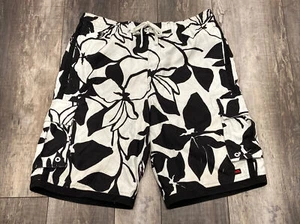 Tony Hawk Boardshorts Herren Medium schwarz weiß tropischer Blumendruck Badehose - Bild 1 von 6