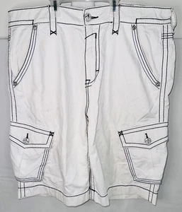 Pantaloncini corti uomo Rock Revival bianchi in microvelluto a coste 36 - Foto 1 di 5