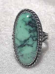 Southwestern natürlicher Variszitring (Schwester des Türkis) Sterling Größe 8 - Bild 1 von 4