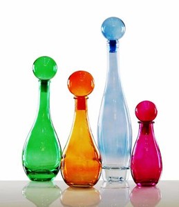 Karaffe Tischvase Vase Flasche Dekoflasche Glasflasche Likörflasche Apothekeglas