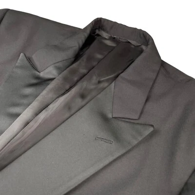 Chaqueta de esmoquin Hickey Freeman x Loro Piana para hombre solapas pico 1 botón negra • 43R Foto 1 de 4