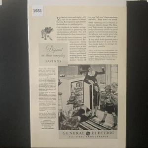 Vintage 1931 General Electric Depend On These Everyday Savings Ad Advertisement - Picture 1 of 2