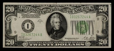 FR 2052-I lgs $20 1928 B Federal Reserve Note US - New High Transitional  CA1493 - Image 1 of 2