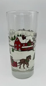 1 Libbey Winter Village Trinkglas Longdrink Schlittenfahrt Weihnachten Becher - Bild 1 von 6