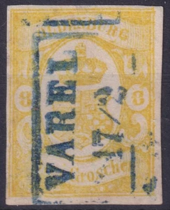 Oldenburg 1861 Mi.Nr. 14 Timbre VAREL, Rapport Court (Mi. 550,-€) - Bild 1 von 3