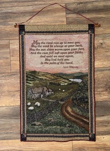 Vintage Irish Blessing May The Road Rise Up To Meet You Wandteppich Wandbehang Stab - Bild 1 von 2