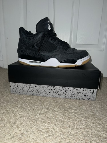 Air Jordan 4 Uomo Laser Nero Gomma Uk10 Us11