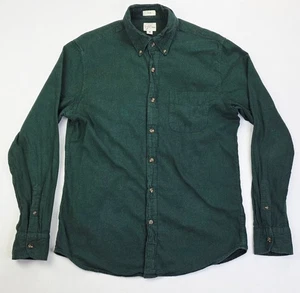 J. Crew Slim angerauter Twill Größe Medium grünes langärmliges Button-Down-Hemd für Herren - Bild 1 von 9