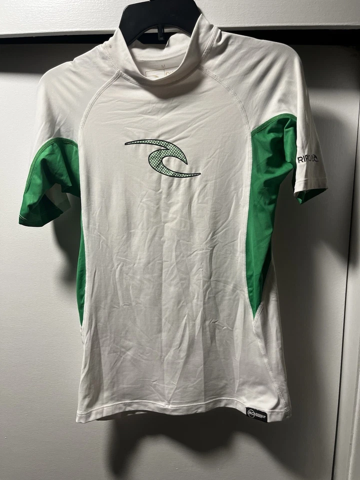 Rip Curl Rash Guard Green And White Small Stain Great Condition Size Men’s M - Image 1 of 4