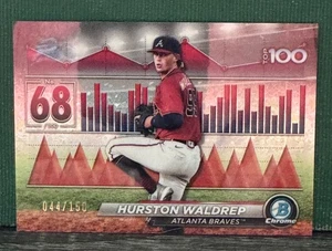 2024 Bowman Chrome Prospects #BTP-68 Hurston Waldrep #044/150 Atlanta Braves - Picture 1 of 2