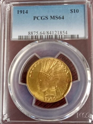 1914 $10 Gold Indian Eagle Coin PCGS MS 64 - Image 1 of 4