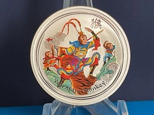 2016 Australian 1oz Silver , Year of the MONKEY KING. Coloured. In Capsule. - Picture 1 of 2