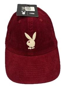 Playboy Kappe Cord Mütze Cranberry Papa Riemen hinten Häschen Deckel Neu mit Etikett verstellbar Geschenk - Bild 1 von 17