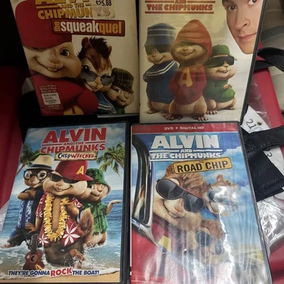 Alvin and The Chipmunks, Squeakquel, Chip Wrecked, Road Chip DVD Lot x 4 - Image 1 of 4