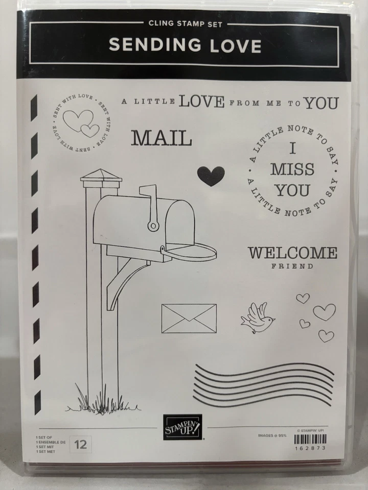 Stampin' Up! Набор марок и штампов для отправки любви | почтовый ящик письмо почтовая марка сердца птица - Изображение 1 из 4