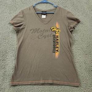 HARLEY DAVIDSON Motor Cycles T shirt Womens XL Cotton Indianapolis Tee V Neck - Picture 1 of 7