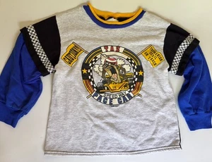 Vintage 1994 Taz Sweatshirt Kids Size 6 Racing Race Car Grey Blue Black - Picture 1 of 8