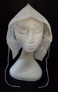 VTG Dutch Womens White Lace Bonnet Head Cover - Picture 1 of 9