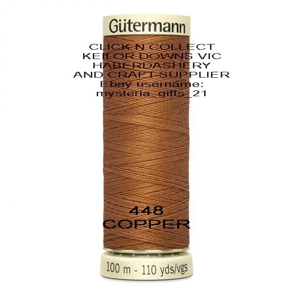 GUTERMANN SEW-ALL THREAD 100MT REEL 100% POLYESTER #448 COPPER  - image 1 of 1
