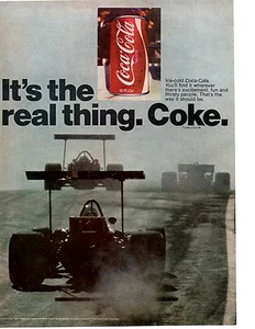 Coca-Cola 1971 / Coca-Cola ~ Fórmula 1 carreras ~ anuncio impreso clásico original - Imagen 1 de 1