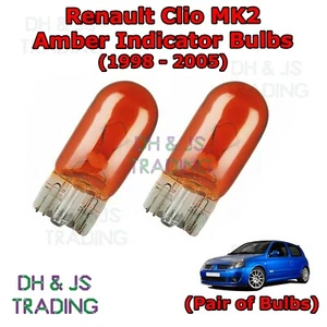 For Renault Clio Amber Side Indicator Bulbs Flash 501 Side Tail Pair MK2 (98-05) - Picture 1 of 1