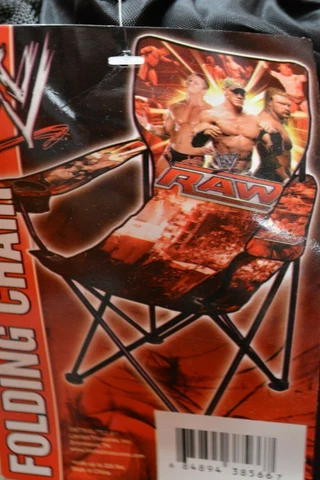 WWE Folding Chair RAW John Cena Triple H & Randy Orton Collapsible RARE Vintage Cover