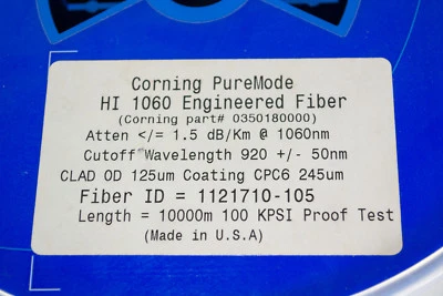 50m Corning Puremode HI 1060 Engineered Fiber (50 meter smaller reel) HI1060 - Image 1 of 2